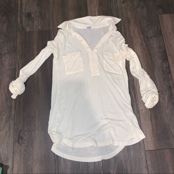 NWOT Cream Splendid Shirting Top - Picture 4 of 8